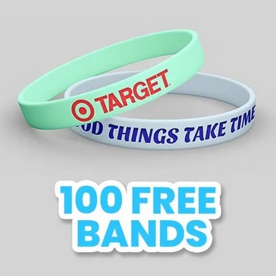1'' Custom Color-Filled Debossed Silicone Wristband